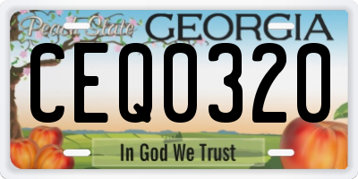 GA license plate CEQ0320