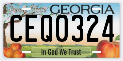 GA license plate CEQ0324