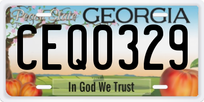 GA license plate CEQ0329