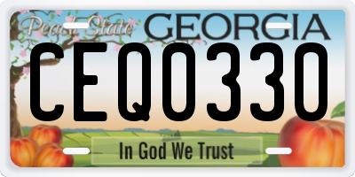 GA license plate CEQ0330