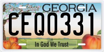 GA license plate CEQ0331