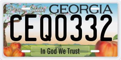 GA license plate CEQ0332