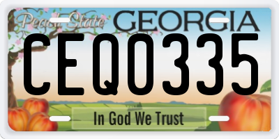 GA license plate CEQ0335
