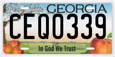 GA license plate CEQ0339