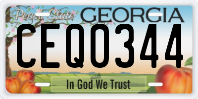 GA license plate CEQ0344