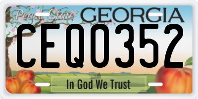 GA license plate CEQ0352