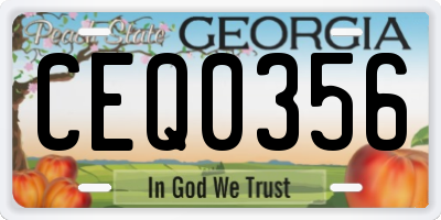 GA license plate CEQ0356