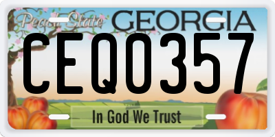 GA license plate CEQ0357