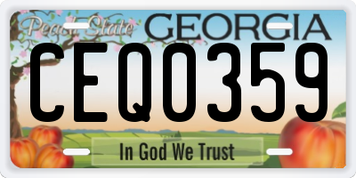 GA license plate CEQ0359