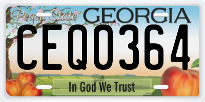 GA license plate CEQ0364
