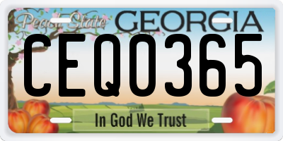 GA license plate CEQ0365