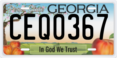 GA license plate CEQ0367