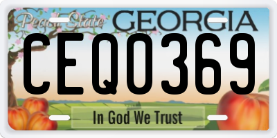 GA license plate CEQ0369