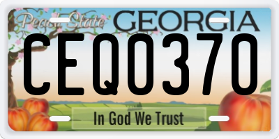GA license plate CEQ0370