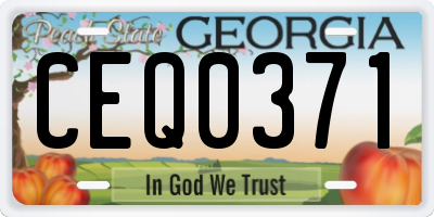 GA license plate CEQ0371