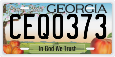 GA license plate CEQ0373