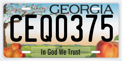 GA license plate CEQ0375