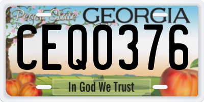 GA license plate CEQ0376