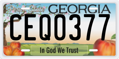 GA license plate CEQ0377