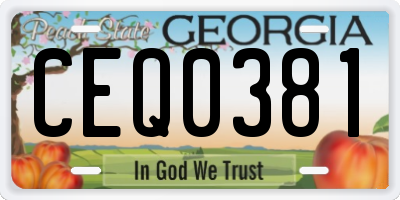 GA license plate CEQ0381