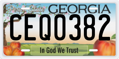 GA license plate CEQ0382