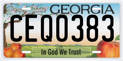 GA license plate CEQ0383