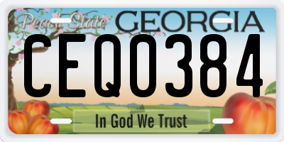GA license plate CEQ0384