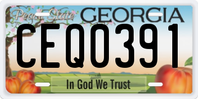 GA license plate CEQ0391