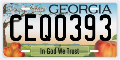 GA license plate CEQ0393