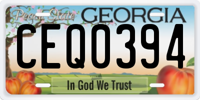 GA license plate CEQ0394