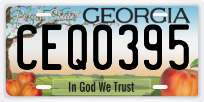 GA license plate CEQ0395