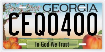 GA license plate CEQ0400