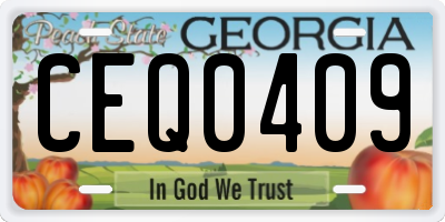 GA license plate CEQ0409
