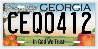 GA license plate CEQ0412