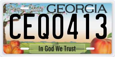 GA license plate CEQ0413
