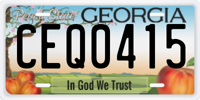 GA license plate CEQ0415