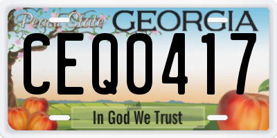 GA license plate CEQ0417