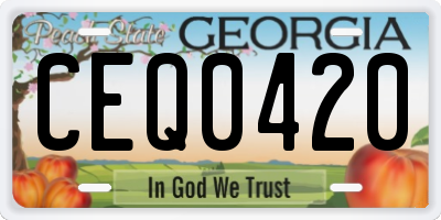 GA license plate CEQ0420