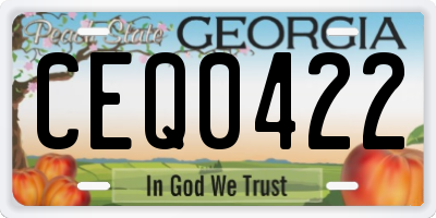GA license plate CEQ0422