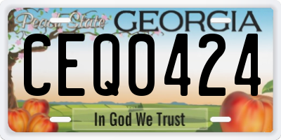 GA license plate CEQ0424