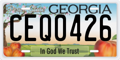 GA license plate CEQ0426