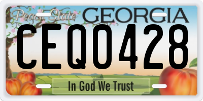 GA license plate CEQ0428