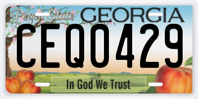 GA license plate CEQ0429