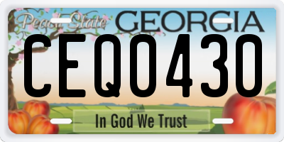 GA license plate CEQ0430
