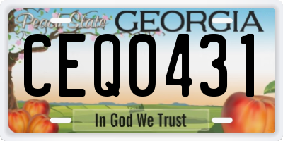 GA license plate CEQ0431