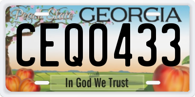 GA license plate CEQ0433