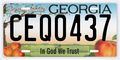 GA license plate CEQ0437