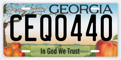 GA license plate CEQ0440