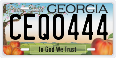 GA license plate CEQ0444