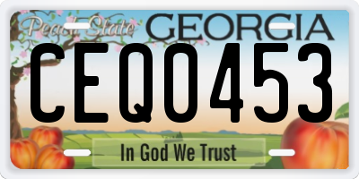 GA license plate CEQ0453